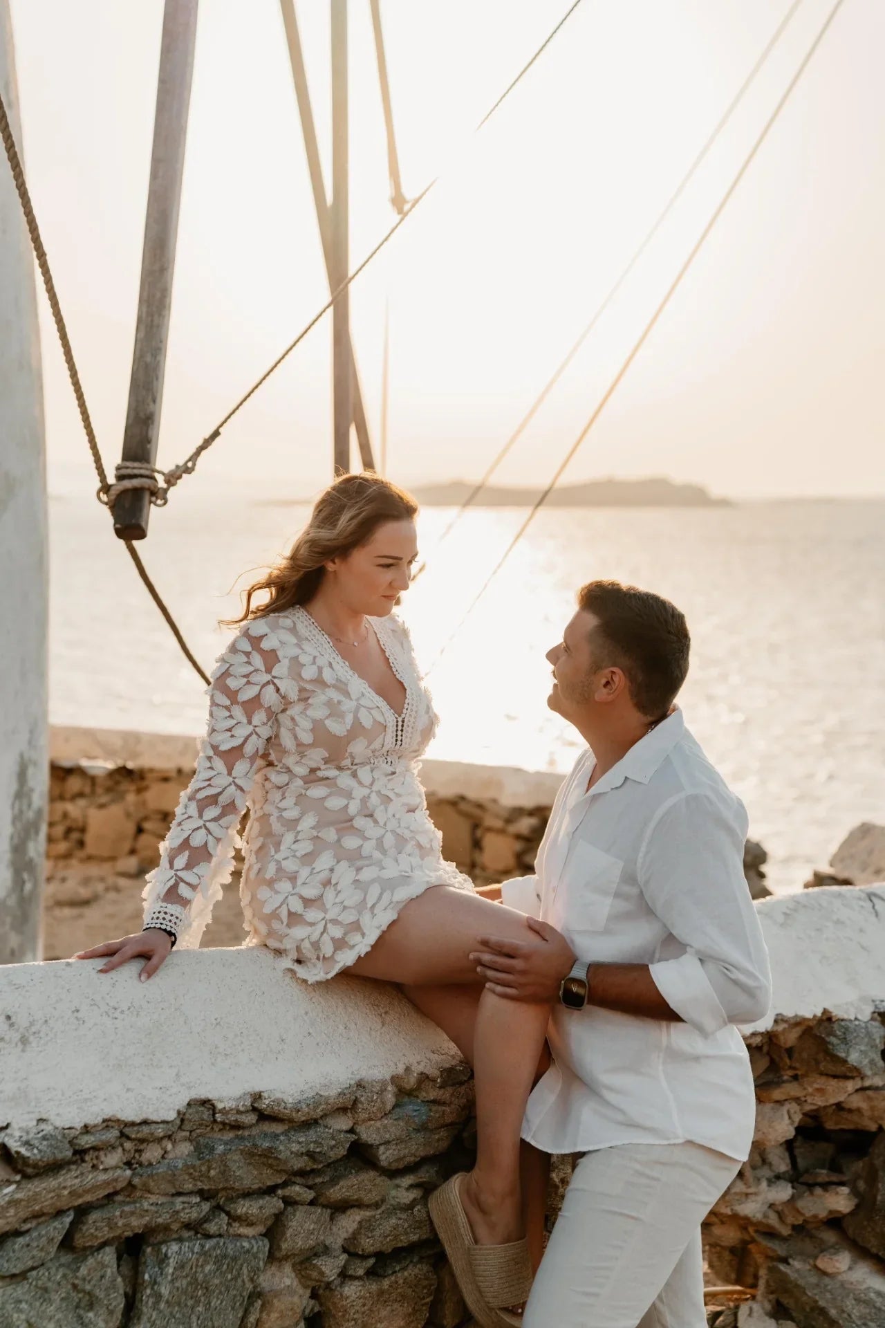 Couple at Mykonos Windmills