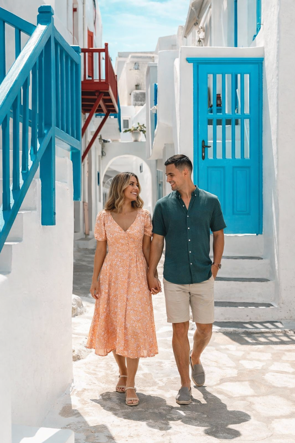 Mykonos Photoshoot at the colorful streets and windmills