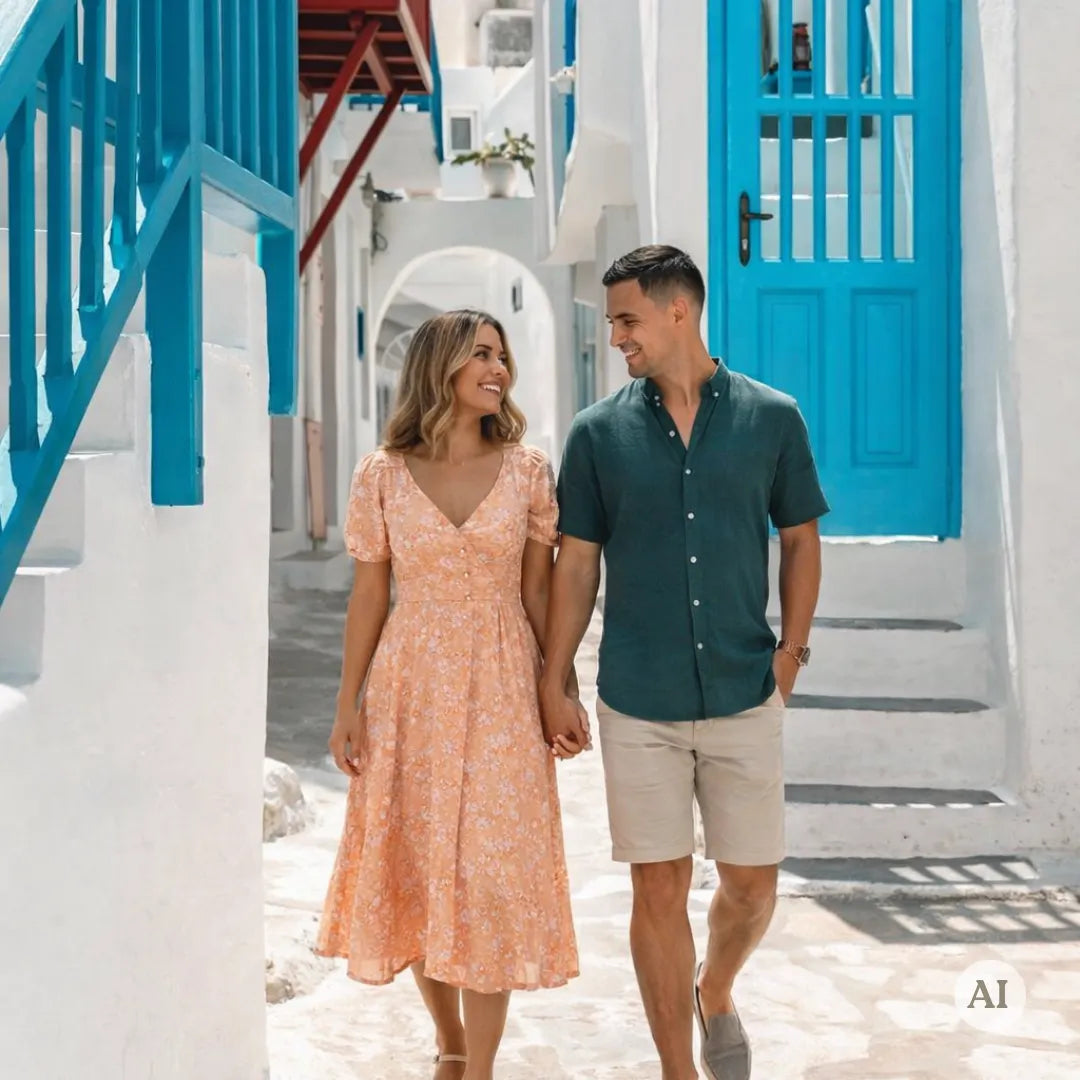 Mykonos Photoshoot at the colorful streets and windmills Picturo Shop