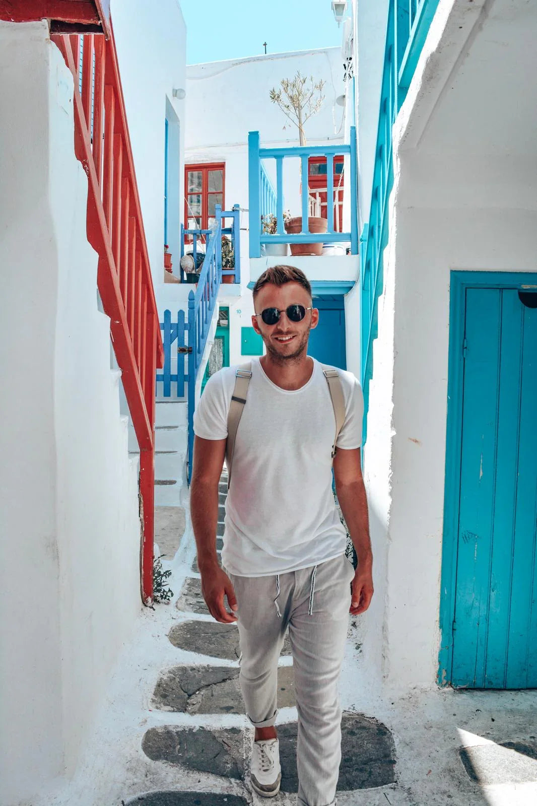 Young man at Mykonos town for Photography